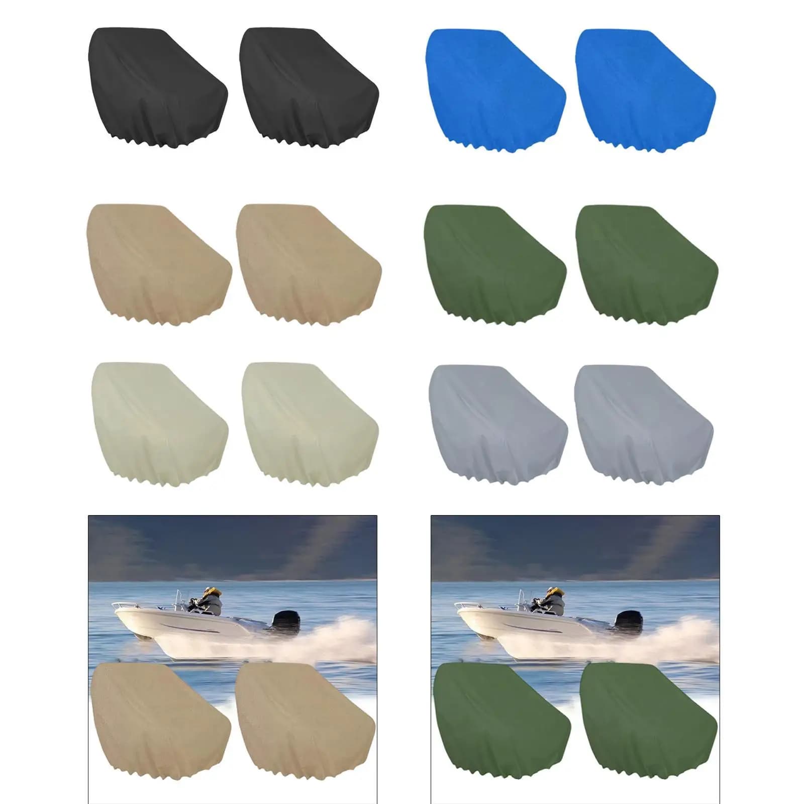 2 seat covers for boats, easy to install, universal, water resistant, dustproof, windproof, Oxford fabric
