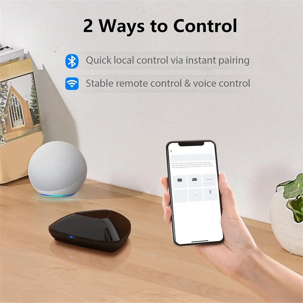 Hub Domotico T19C Wi-Fi BLE Telecomando Universale per Dispositivi IR/RF TV AC Ventilatore Tapparelle Compatibile con Alexa Google Home