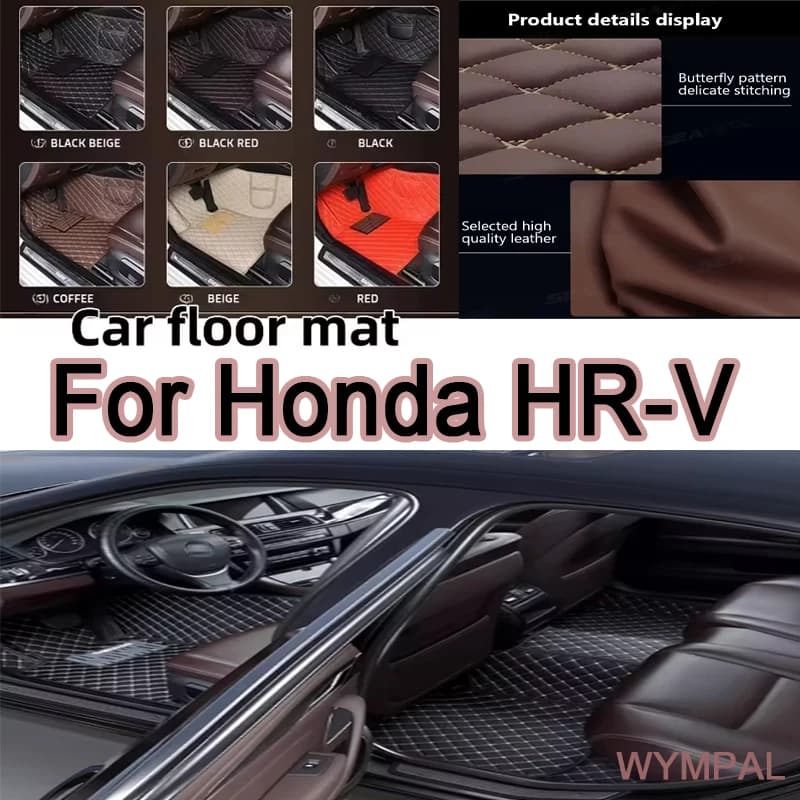 Luxury Car Floor Mat For Honda HR-V e:HEV e:NS1 e:NP1 e:Ny1 RV5 RV6 HRV Vezel 2022 2023 2024 Electric Version Car Mats Car