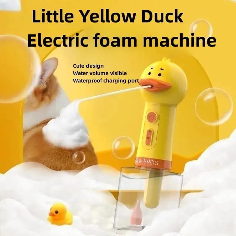 Yellow Duck Pet Cleaning Bathing Electric Foam Machine Usb Charging Automatic Soap Dispenser Accessories
