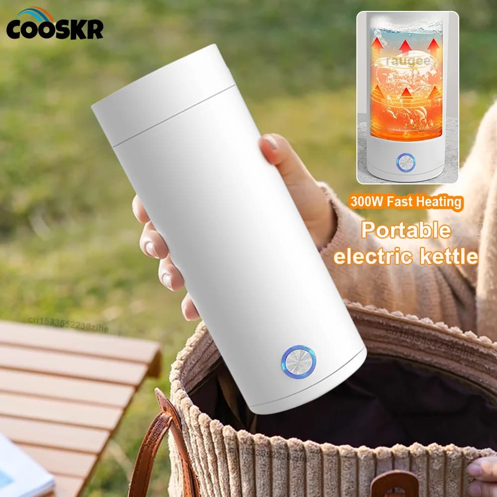 Bollitore elettrico Scaldabagno portatile Bollitore Mini tè elettrico Caffettiera Tazza termica per acqua Mantieni calda la bottiglia di acqua calda in viaggio