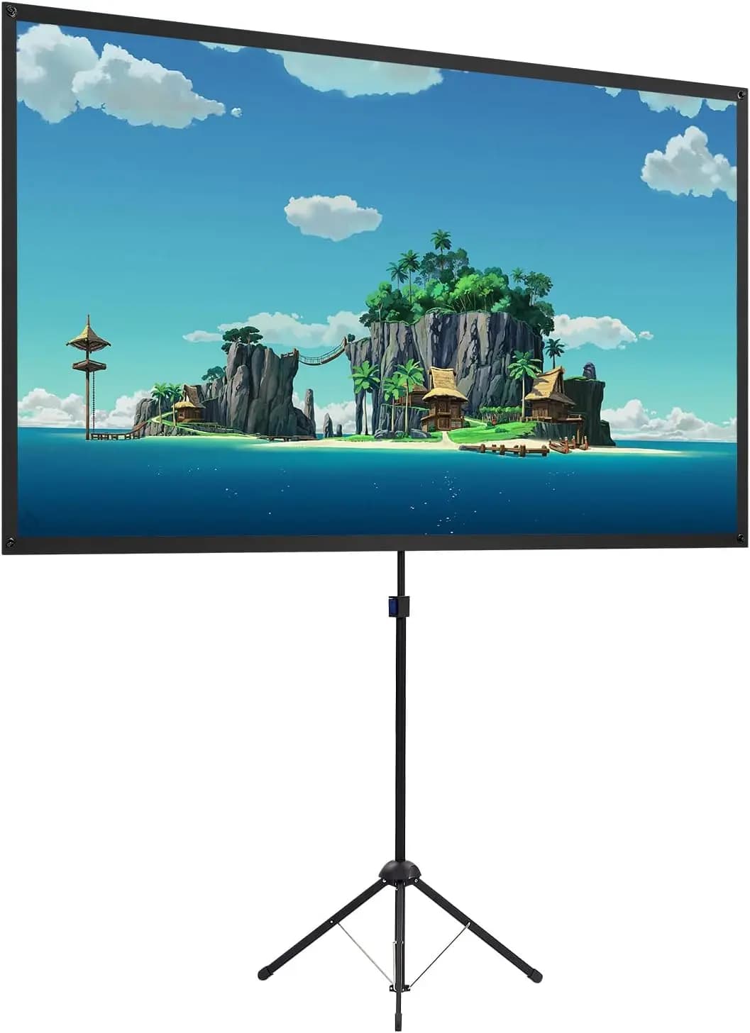 Schermo per Proiettore Portatile con Supporto, 60 Pollici 16:9, Schermo per Cinema all'Aperto, Telaio Leggero in Alluminio, Facile da Montare per Home Cinema