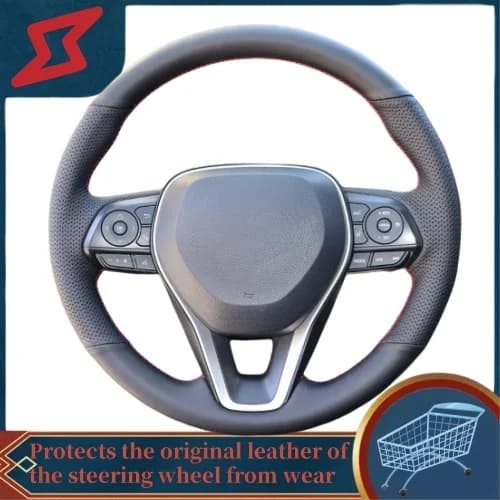 Coprivolante cucito a mano in pelle microfibra anti-abrasione per Toyota C-HR CHR 2016-2019 Izoa 2018 2019 Accessori auto