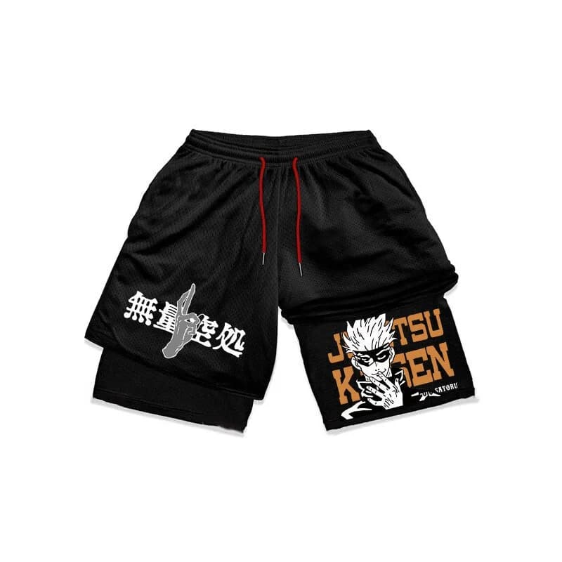 Gojo Satoru Anime giapponesi Jujutsu Kaisen Pantaloncini sportivi 2025 Y2K Style Pantaloncini sportivi da ciclismo ad asciugatura rapida a doppio livello