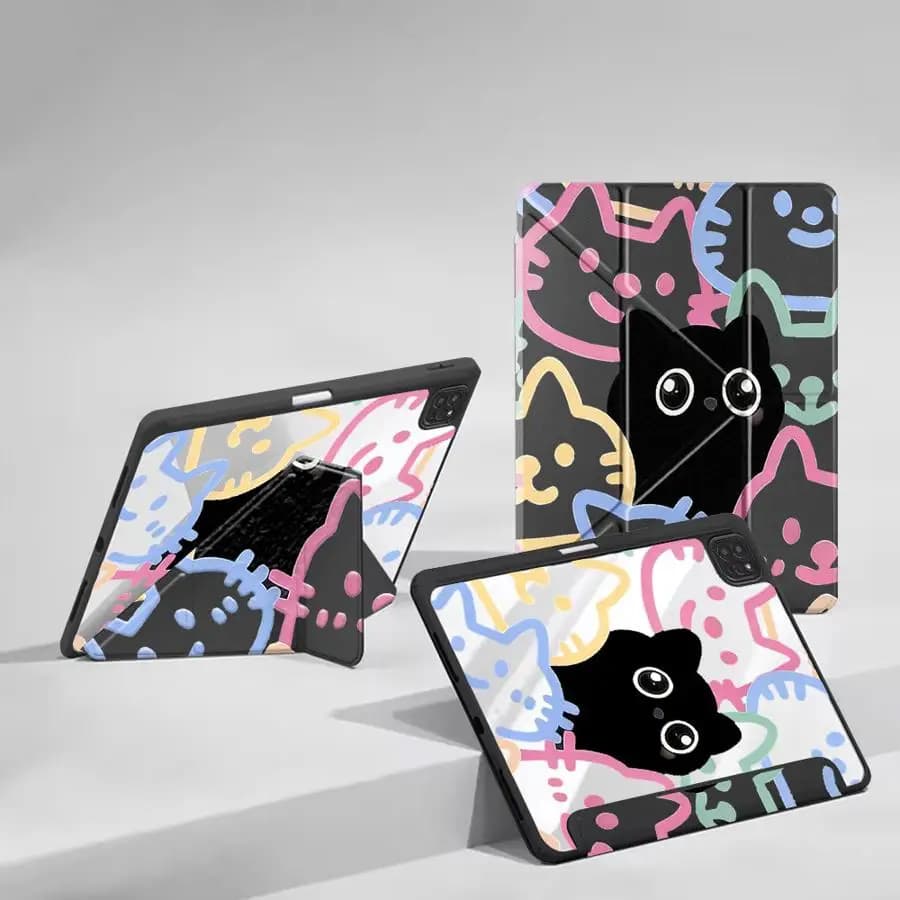 Custodia Protettiva per Tablet iPad Air 4 5 M3 M2 1 2 M4 11 pollici Pro 11a 10a 9a 8a 7a generazione 12.9 pollici Pro 2025 Mini 6 7, Design Cartone Animato Carino
