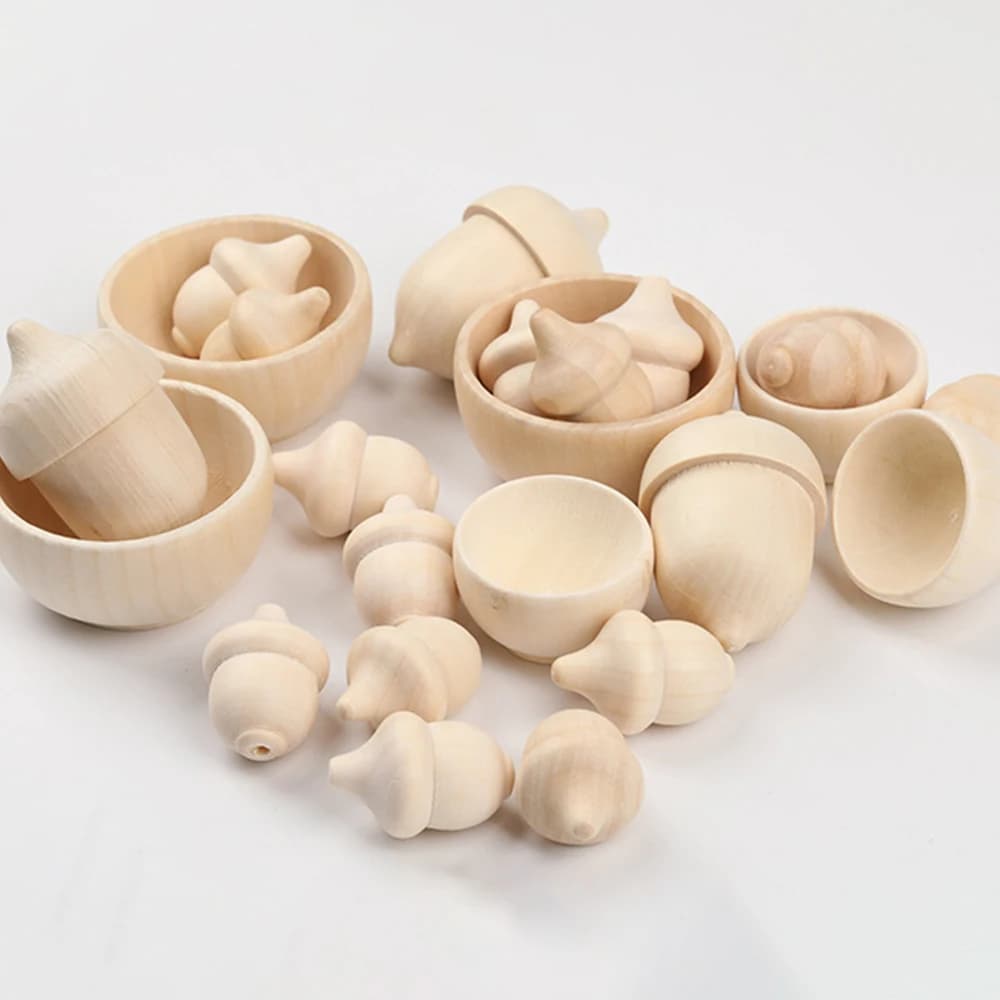 Set di 5 Diffusori di Aromi in Legno Naturale a Forma di Ghianda, Profumatore per Auto e Casa, Ornamento Fragrante in Vendita