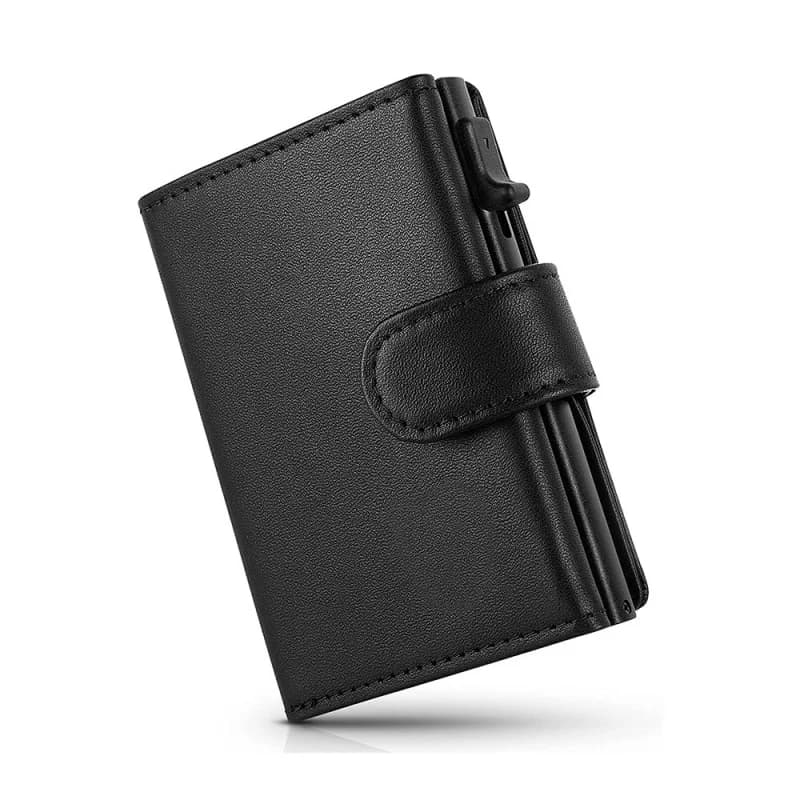 Portafoglio alla Moda per Carte di Credito con Blocco RFID, Portafoglio Trifold Intelligente da Uomo in Pelle Sottile con Tasca Portamonete, Borsa Porta Soldi da Uomo