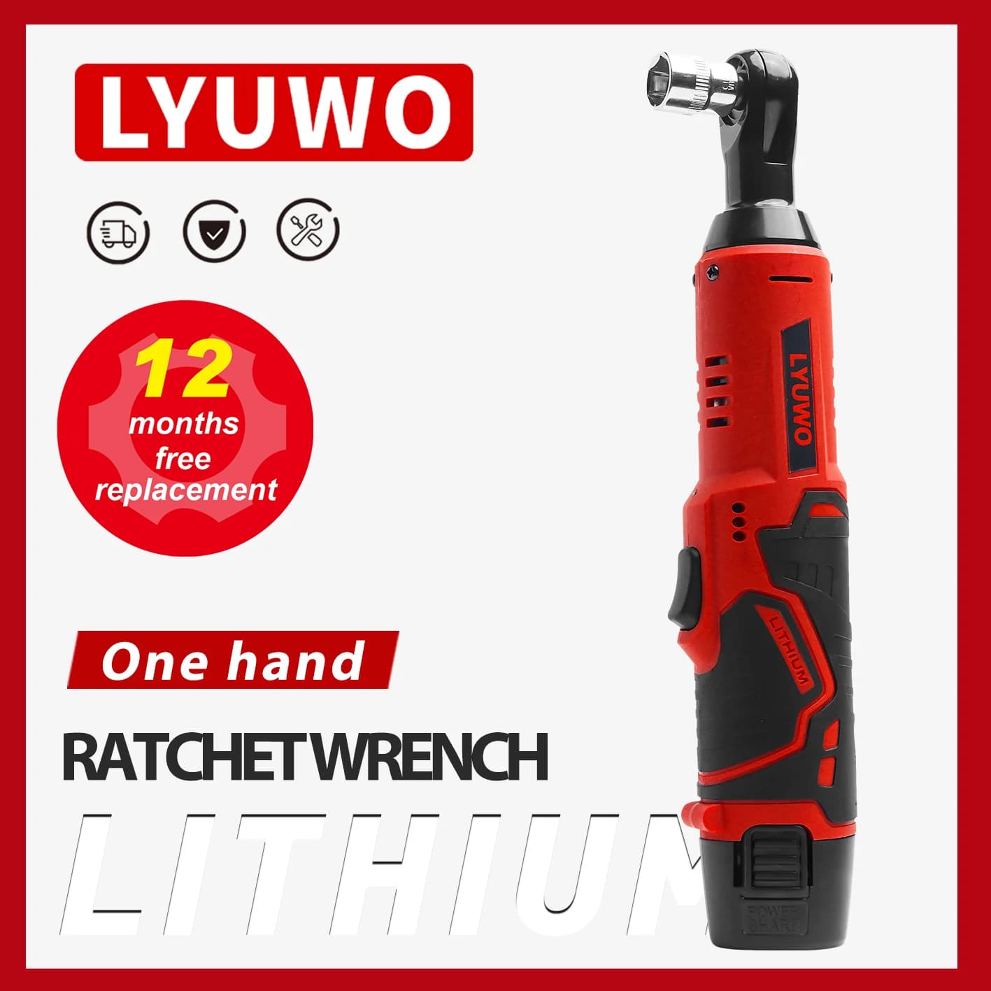LYUWO 3/8 Elettrico Ricaricabile, Set Cricchetto, Trapano Angolare, Cacciavite Per Rimuovere Dado Vite, Strumento di Manutenzione Automobile
