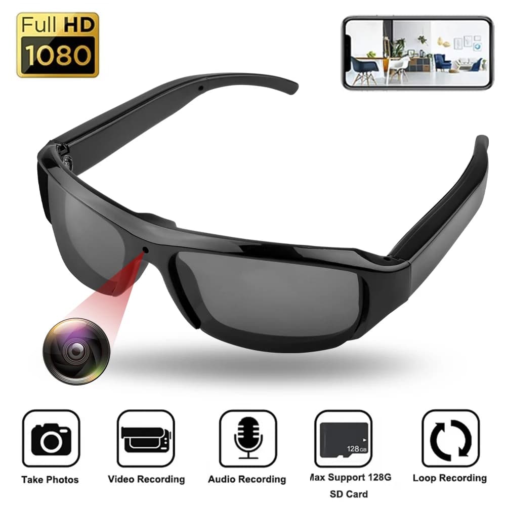 1080P HD Wearable Mini Glasses Camera Security Portable External Sport DV DVR Video Camera Surveillance For Driving