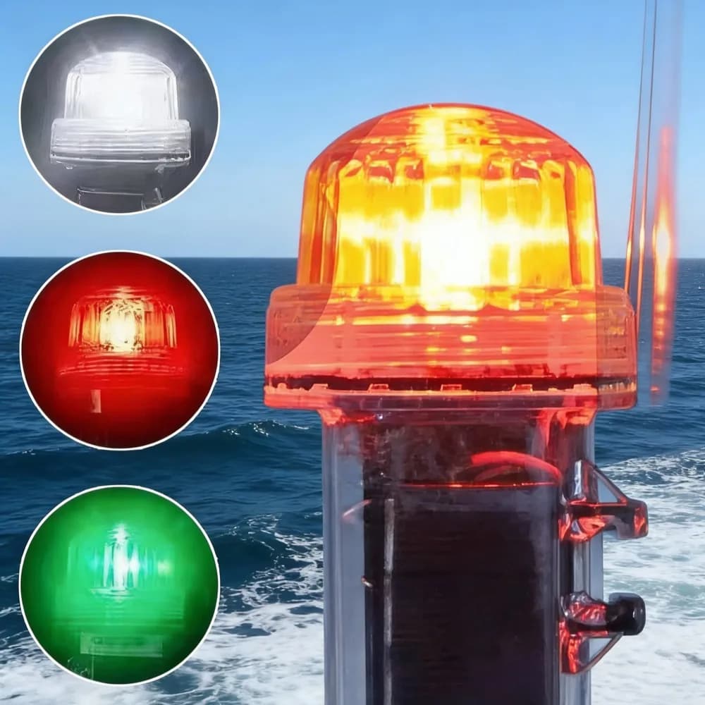 Lampade Solari Impermeabili, Luce di Segnalazione Solare, Luce di Ancoraggio Solare, Luce di Avvertimento per Navigazione Marina, Accessori per Barche da Pesca