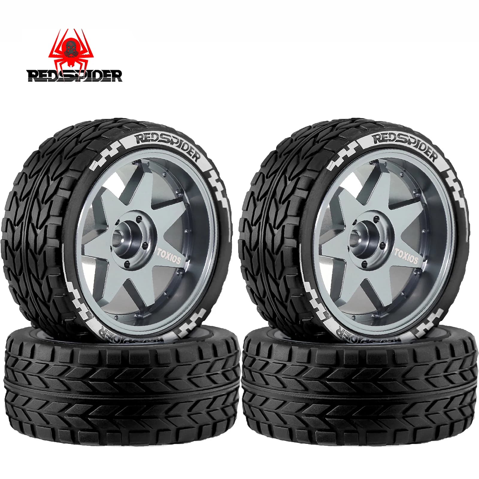 Set di pneumatici per ruote RC Racing Mate 1/10 - Cerchi in metallo esagonale da 12 mm per Tamiya TT01/TT02/XV01/XV02 HSP HPI Kyosho - Aggiornamento per auto su strada
