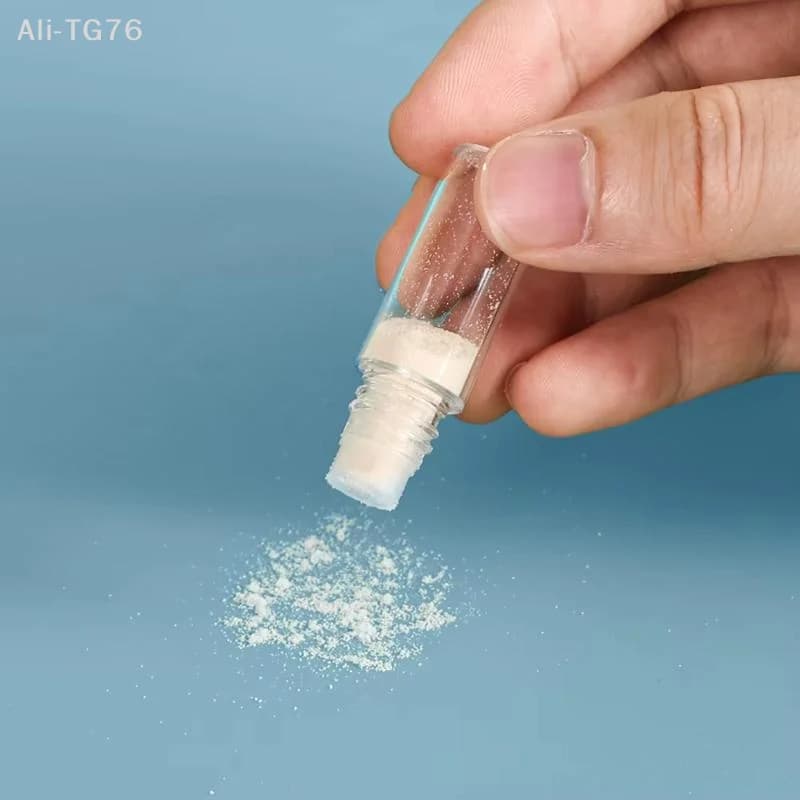 Set of 5 Mini 3ml Transparent Plastic Containers with Filter to 3 Holes, Rechargeable for Cosmetic Powder and Umbrella