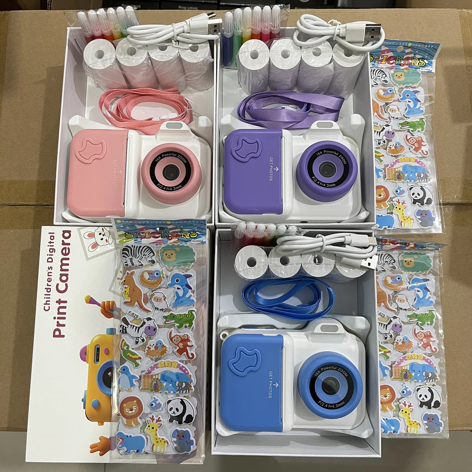 Camera with instant print for kids Mini digital video camera Double lens Print Photo Thermal Paper Toys Camera Boys Girls Gifts