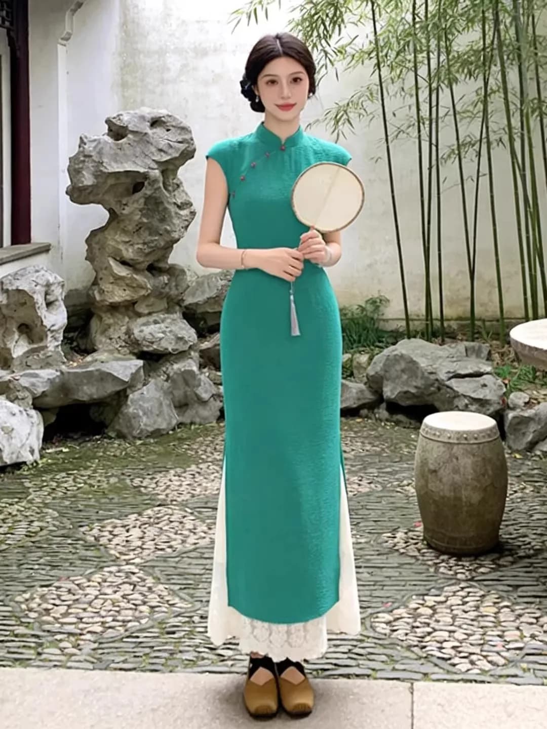 Elegant Slimming Dress Women's Spring Summer High-End Sensation Lightweight Base Skirt Set Traditional Chinese Style