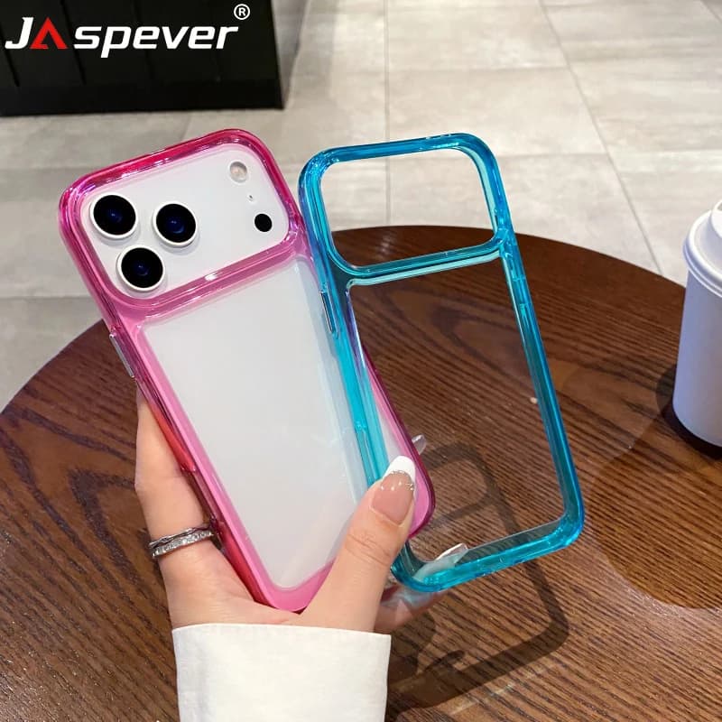 Shockproof Hybrid Case For iPhone 17 Air 16 15 14 13 12 11 Pro Max Plus Clear Colorful Edge Hard Back Cover Silicone Soft Shell