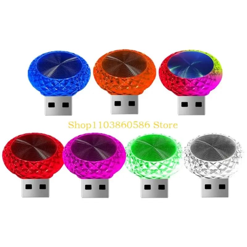 Lampada LED ABS per illuminazione d'atmosfera per veicoli multicolore azionata tramite USB 242A per uso notturno domestico