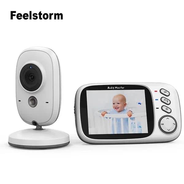 Monitor per Bambini PSVB603 con Rilevamento Movimento e Temperatura, Schermo LCD da 3,2 Pollici, Visione Notturna a Infrarossi, Audio Bidirezionale, HD 320X240