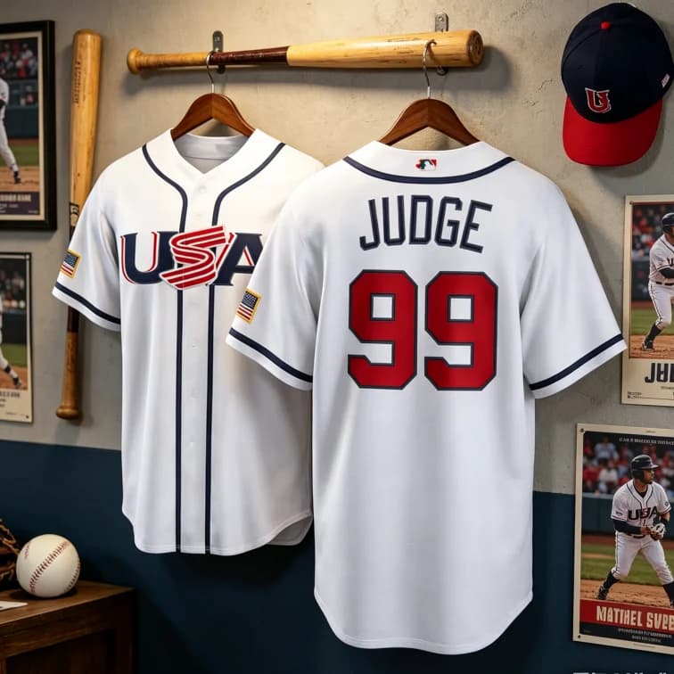 USA Baseball Jersey Judge 99 family kids Navy WBC Baseball Shirt Short Sleeve Fan Version Sportswear 2026 New