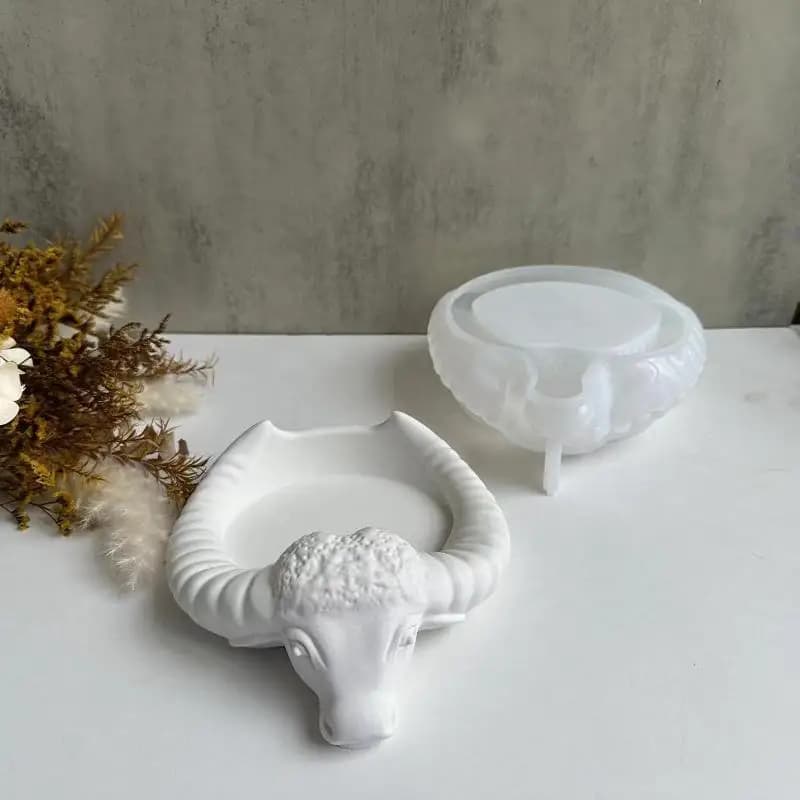 Bull Head Ashtray Silicone Mold Resin Epoxy Casting Mold DIY Jewelry Tray Storage Box Crystal Craft Mold Home Decor Tool