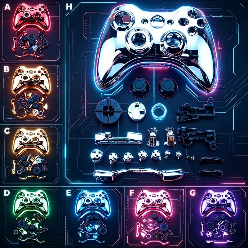 Scocca Completa per Controller Wireless XBOX 360 con Kit di Pulsanti, Stick Analogici e Accessori Bumper