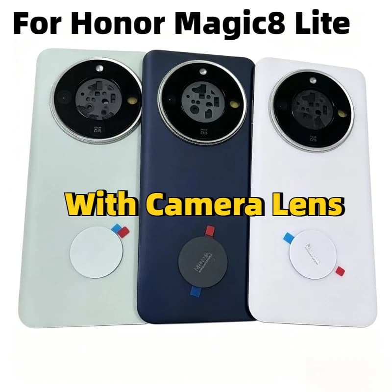 Back Cover Replacement For Honor Magic8 Lite MTN‑NX1M / MTN‑NX3 Battery Cover Back Rear Door Housing Case With Camera Lens