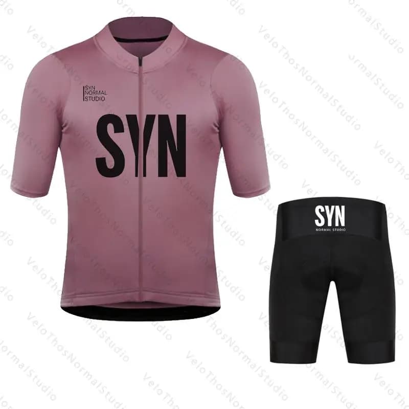 Completo Ciclismo Uomo: Maglia a Maniche Corte e Salopette Pro Race MTB Ropa Maillot Abbigliamento Bici SYN Normal Studio Estate 2026