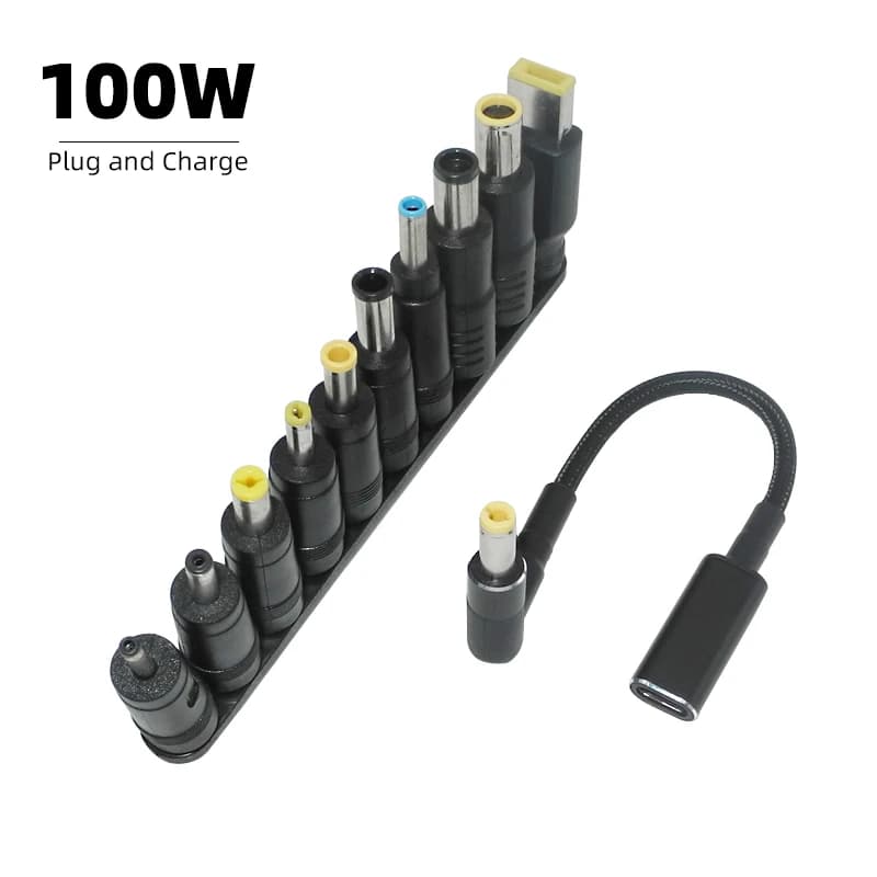 100W tipo C adattatore di alimentazione per Laptop connettore spina USB tipo C a presa universale per caricabatterie per Laptop cavo di ricarica per notebook