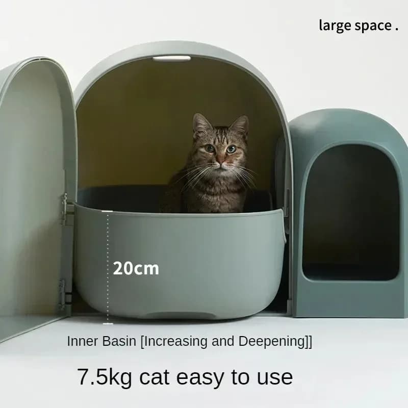 Lettiera per gatti di grande spazio Completamente chiusa Controllo degli odori Corridoio antispruzzo Toilette per gatti Tavolo con sabbia Prodotti per animali domestici