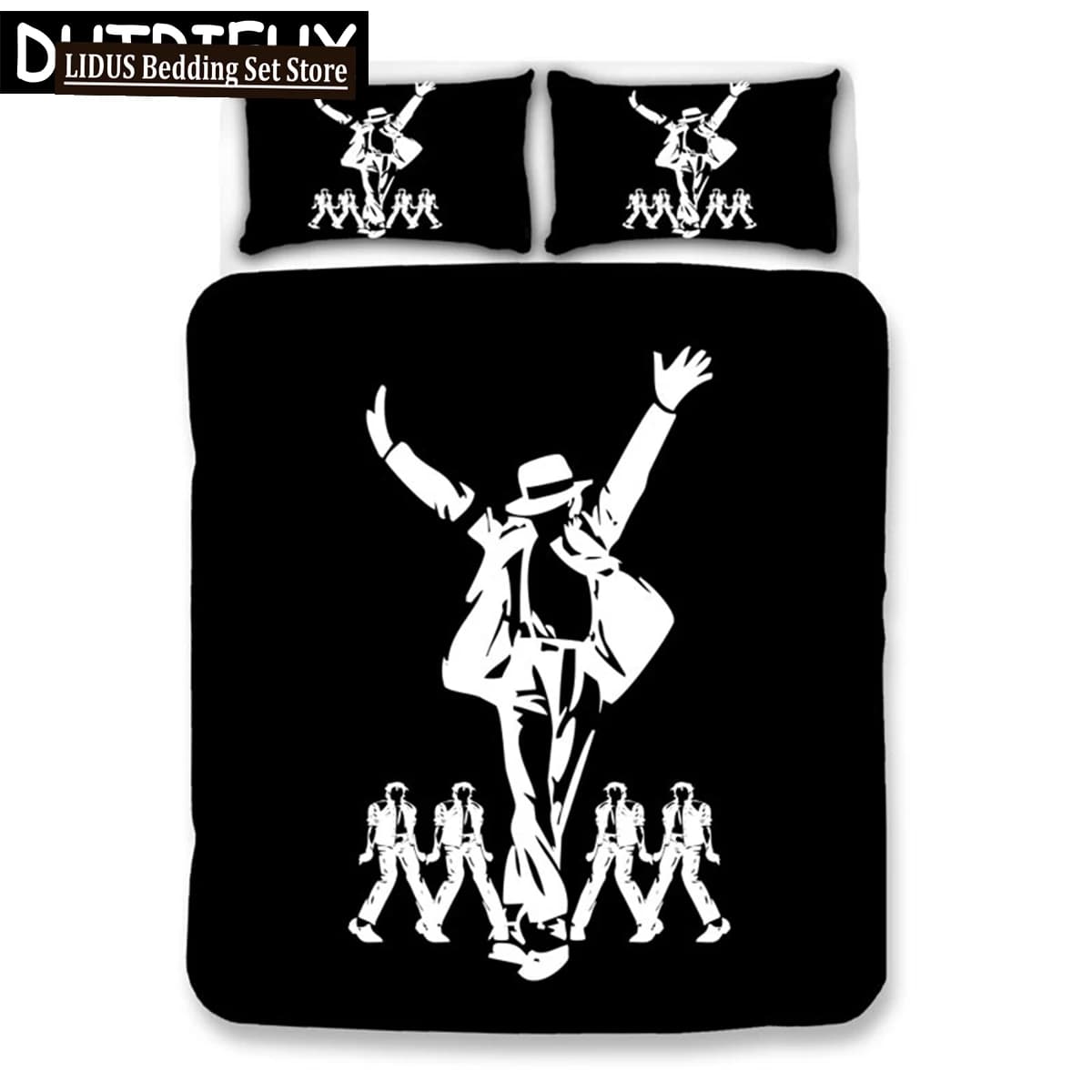Set di biancheria da letto 3D di Michael Jackson, copripiumini, federe, set di biancheria da letto con piumino di Michael Jackson, copripiumino
