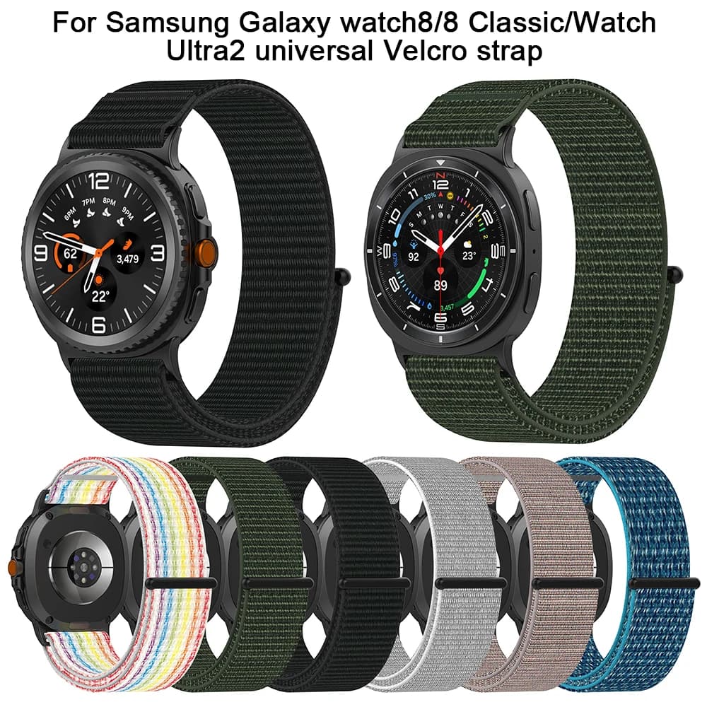 Velcro Nylon Strap For Samsung Galaxy watch 8 classic 46mm Loop Band Replace Belts Galaxy watch 8 40mm 44mm Breathable Watchband