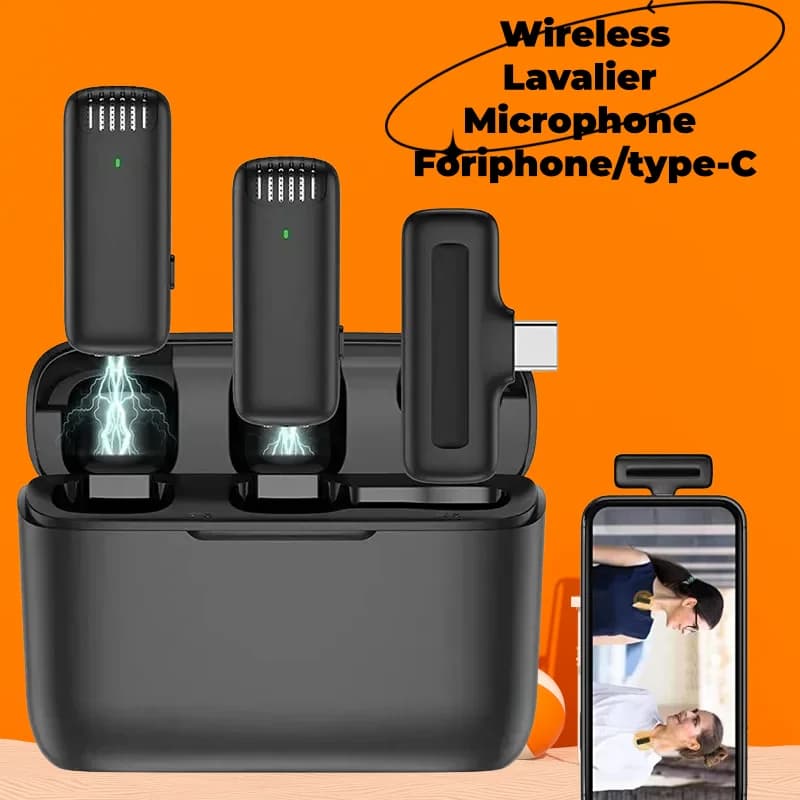 Custodia di ricarica per microfono lavalier wireless K30 2in1 Microfono Registrazione video portatile per iPhone Android Notebook Microfono da gioco dal vivo