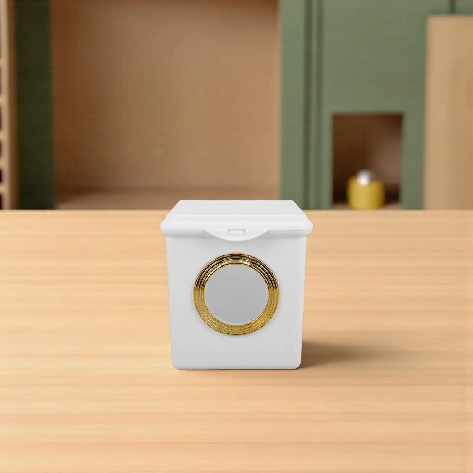 Cestino da scrivania con coperchio, mini, elegante, piccolo, per ufficio, facile da pulire, per scrivania, camera da letto, soggiorno, moderno, compatto