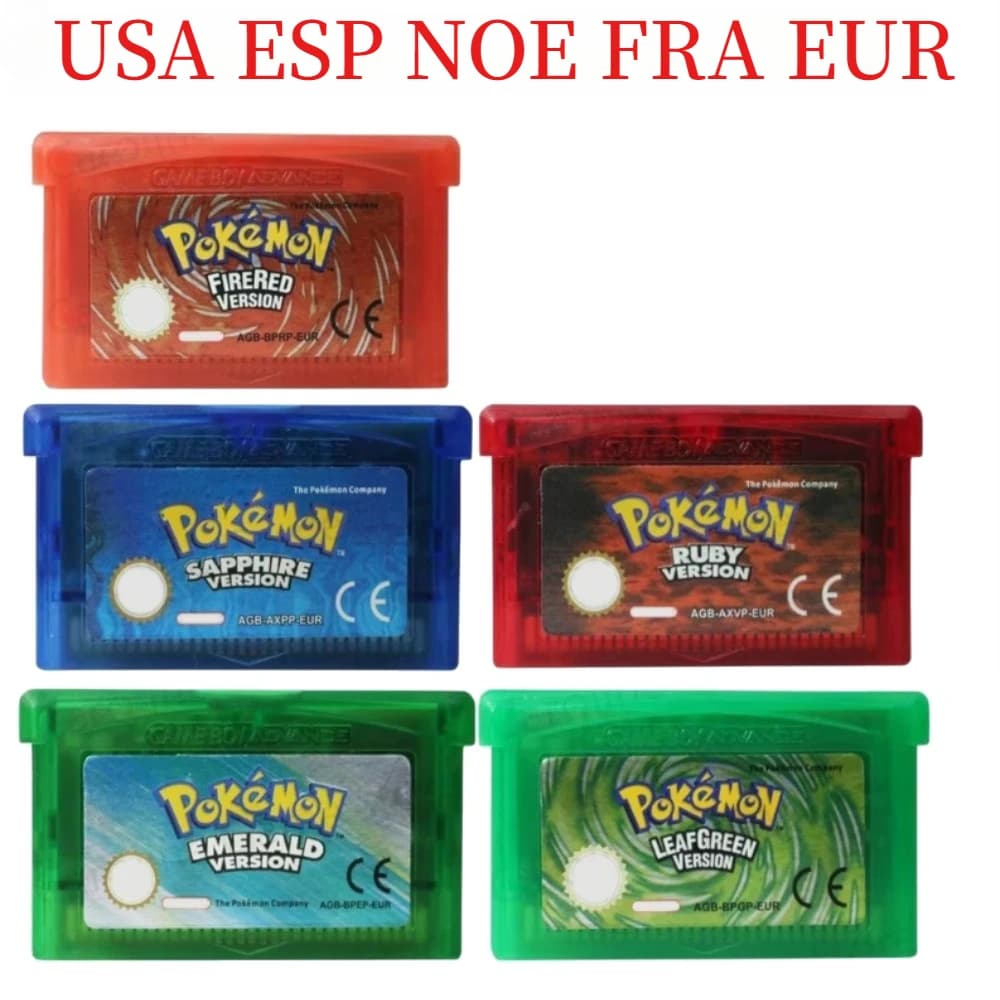 Serie di Giochi Pokemon GBA, Cartucce per Videogiochi a 32 Bit, Schede Console EMERALD FIRERED LEAFGREEN RUBY SAPPHIRE