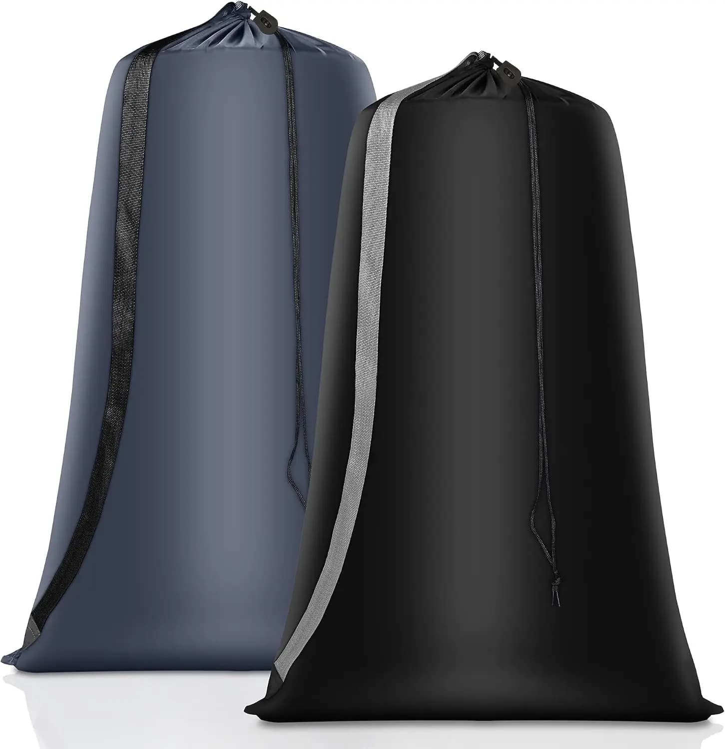 2 Pack XL Nylon Laundry Bags with Straps, Heavy Duty Drawstring Bags for Travel, College, and Home, Fit Hamper Basket, 28x41 Inch