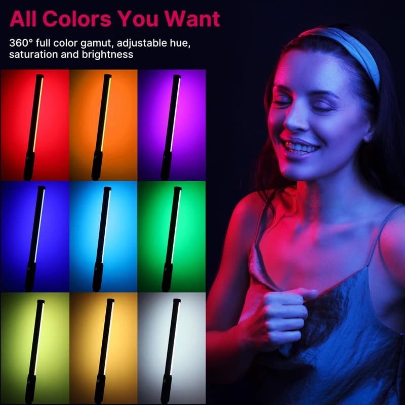 Ulanzi VL119 Stick Light RGB Bacchetta portatile Tubo LED Luce video CRI 95+ 2500K-9000K 2000mAh Fotografia Illuminazione Lampada di riempimento