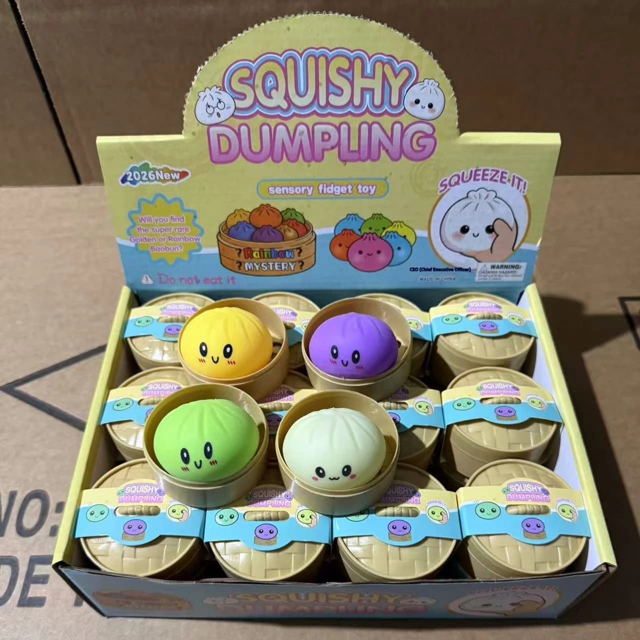 Squishy Antistress Colorati a Forma di Raviolo da 10CM, Giocattoli Sensoriali Fidget, Simulazione Cibo, Squishies a Forma di Panino con Vapore, Palline Spremibili in Pasta