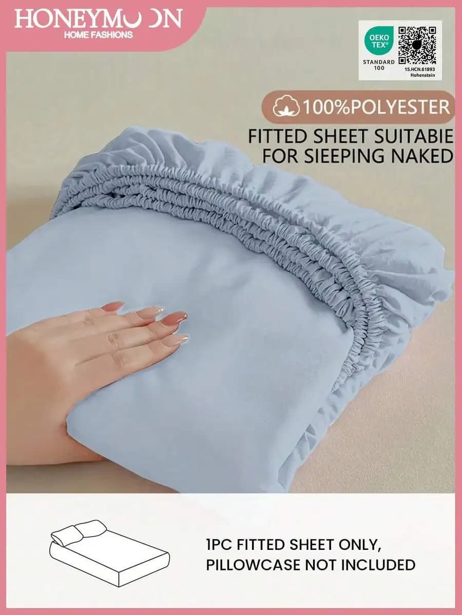 1 sheet with ultra soft corners in solid color, 25 cm deep pocket, for single to king size beds