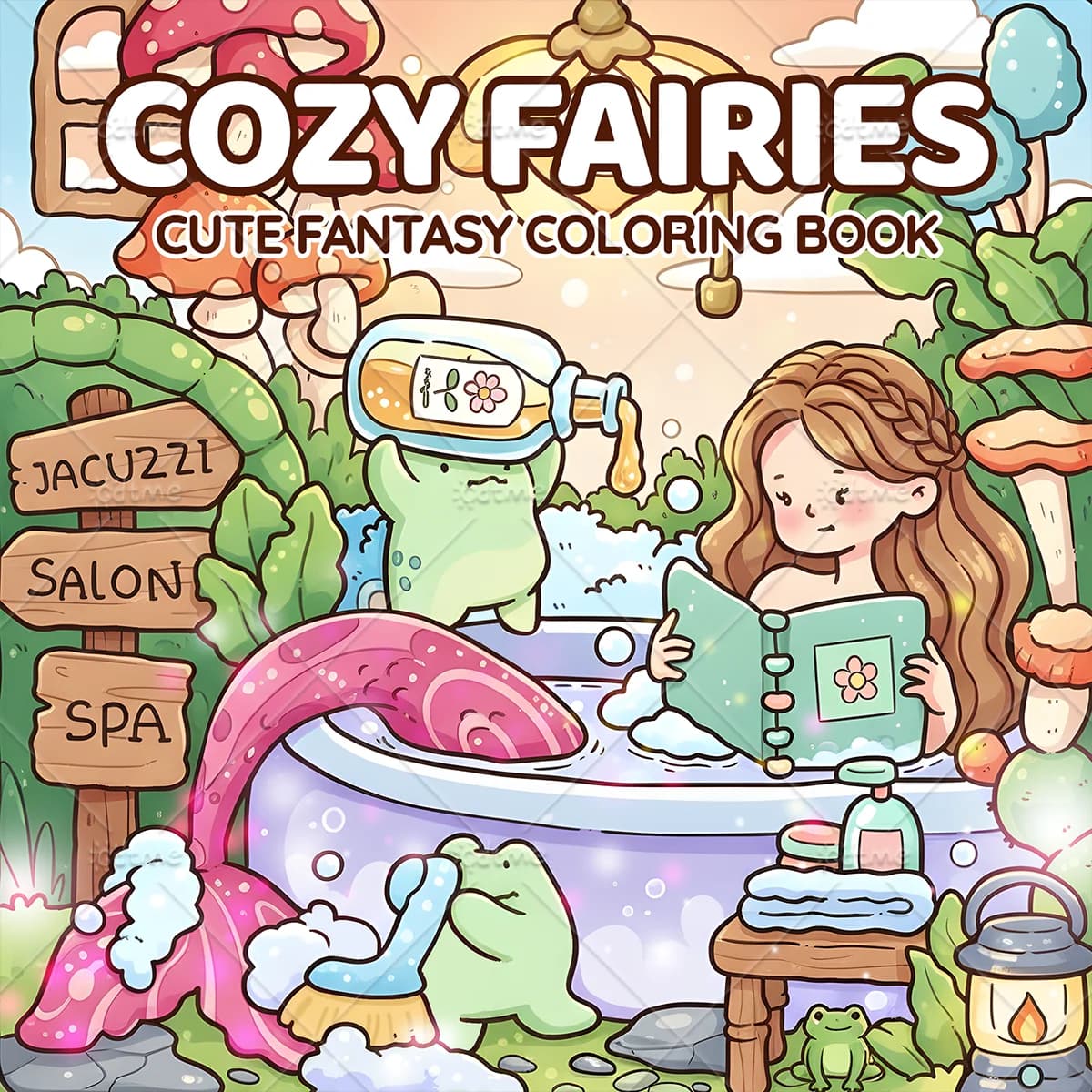 COZY FAIRIES Bold-easy Patterns Coloring Book for Adults Cute Drawing Book Perfect Gift for Party and Birthday
