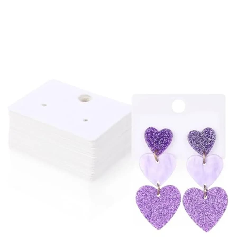 200 PCS Earring Cards, 1.77 x 1.26 Inches White Kraft Paper Earring Display Holder Cards Kraft Paper Earrings Tags Hanging Jewe