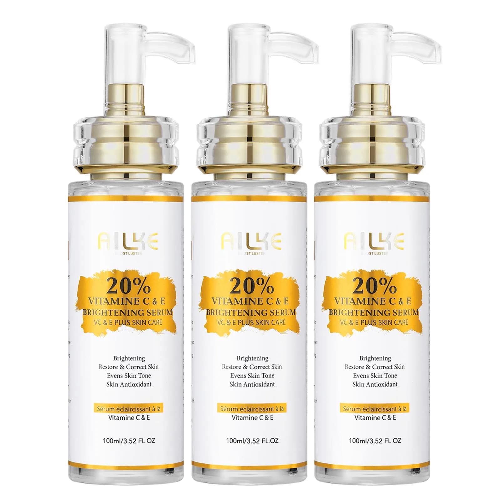 AILKE Siero bleaching vitamin C, Remove dark spots, Hydrating, Anti-aging and wrinkles, Cosmetics for beauty skin care