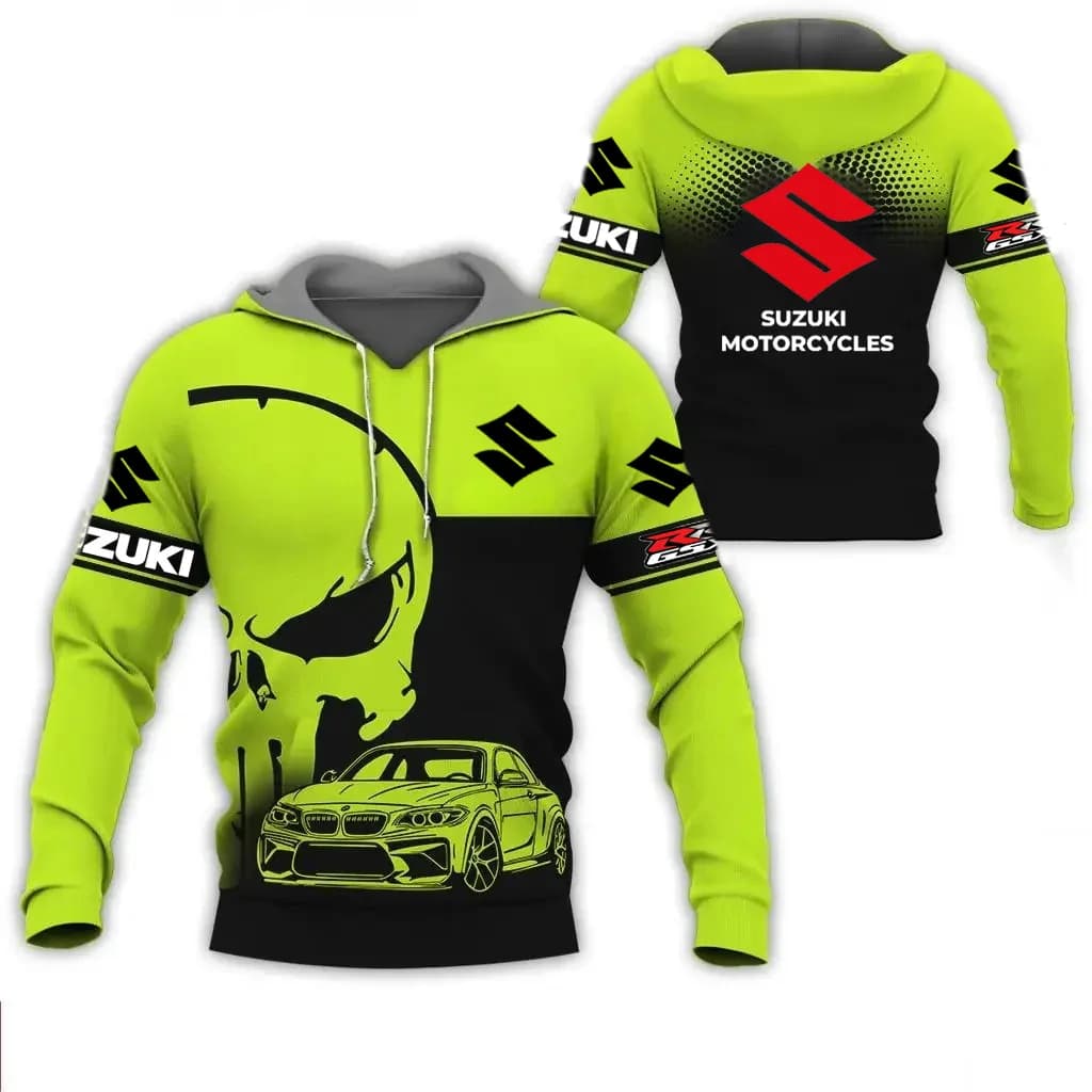 Suzuki men's hoodie, outdoor sports racing sweatshirt, motorcycle jacket, sweatshirt with fashionable 3D printed hat, men's clothing
