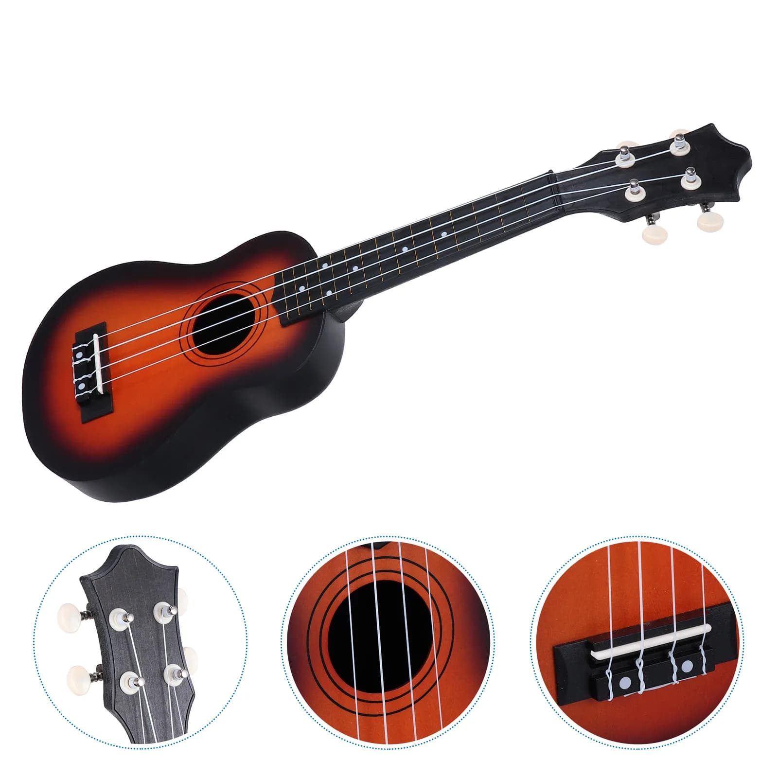 1Set 12 Inches Ukulele Set Safe Materials Beginner Ukulele for Women Men Small Guitar Mini Acoustic Instrument Easy