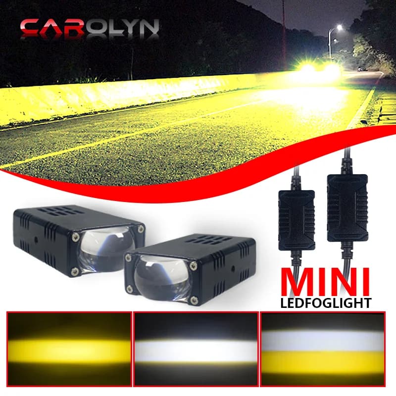 Mini luci di guida ultrasottili ausiliarie a LED per fari per moto Lente per proiettore Bi LED Matrix Faro a doppio colore