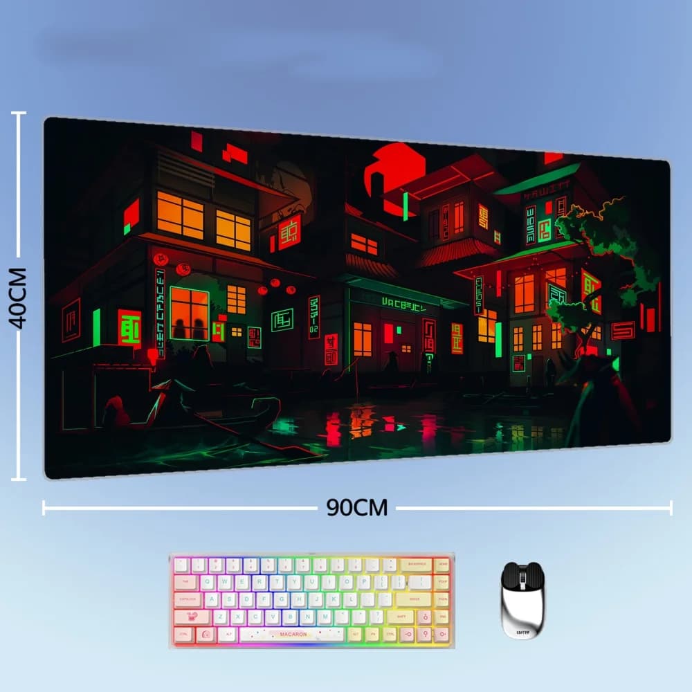 Night City Mousepad Computer Nuovo tappetino per tastiera XXL Tappetino per mouse colorato Gamer Morbido tappeto da ufficio Tappetino da tavolo Tappetino per mouse grande da tavolo