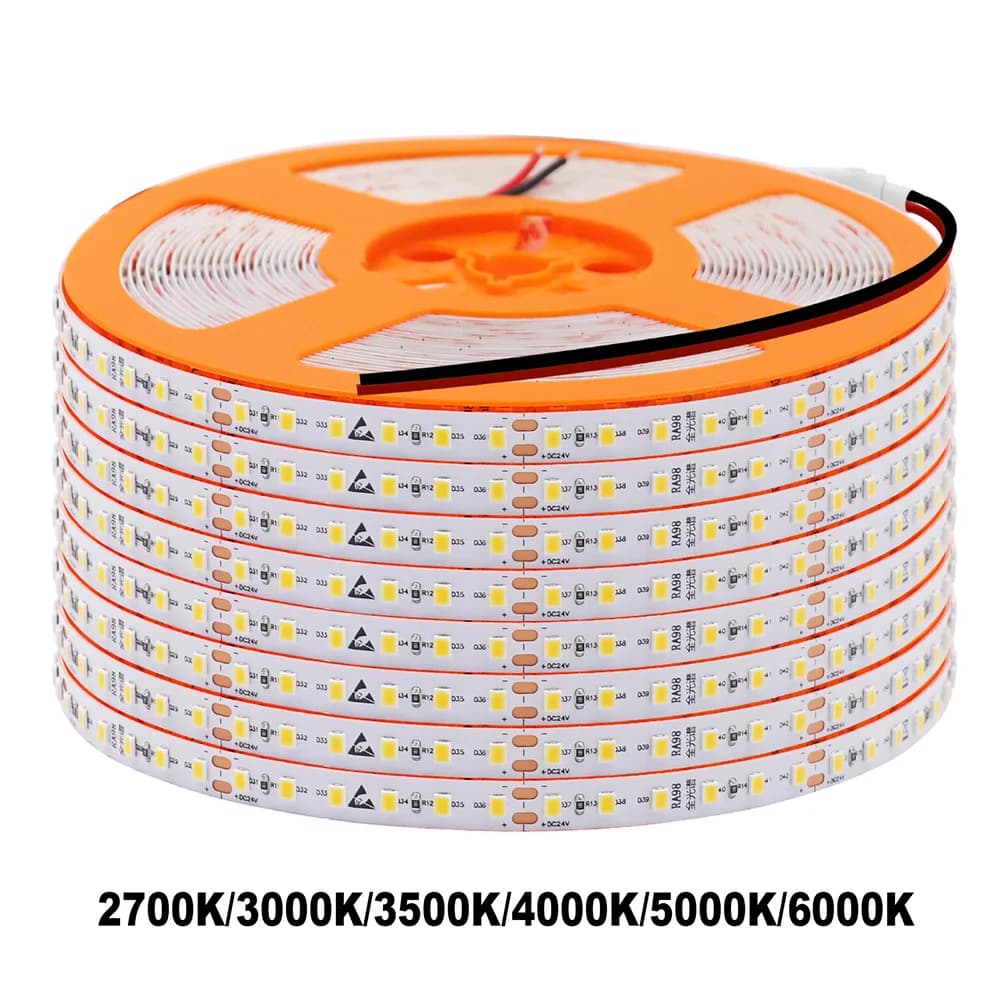 24V RA98 5m 10m LED Strip Light 2700K 3000K 3500K 4000K 5000K 6000K 2835 120LED Flexible Tape Stripe Home Lighting Hight Bright