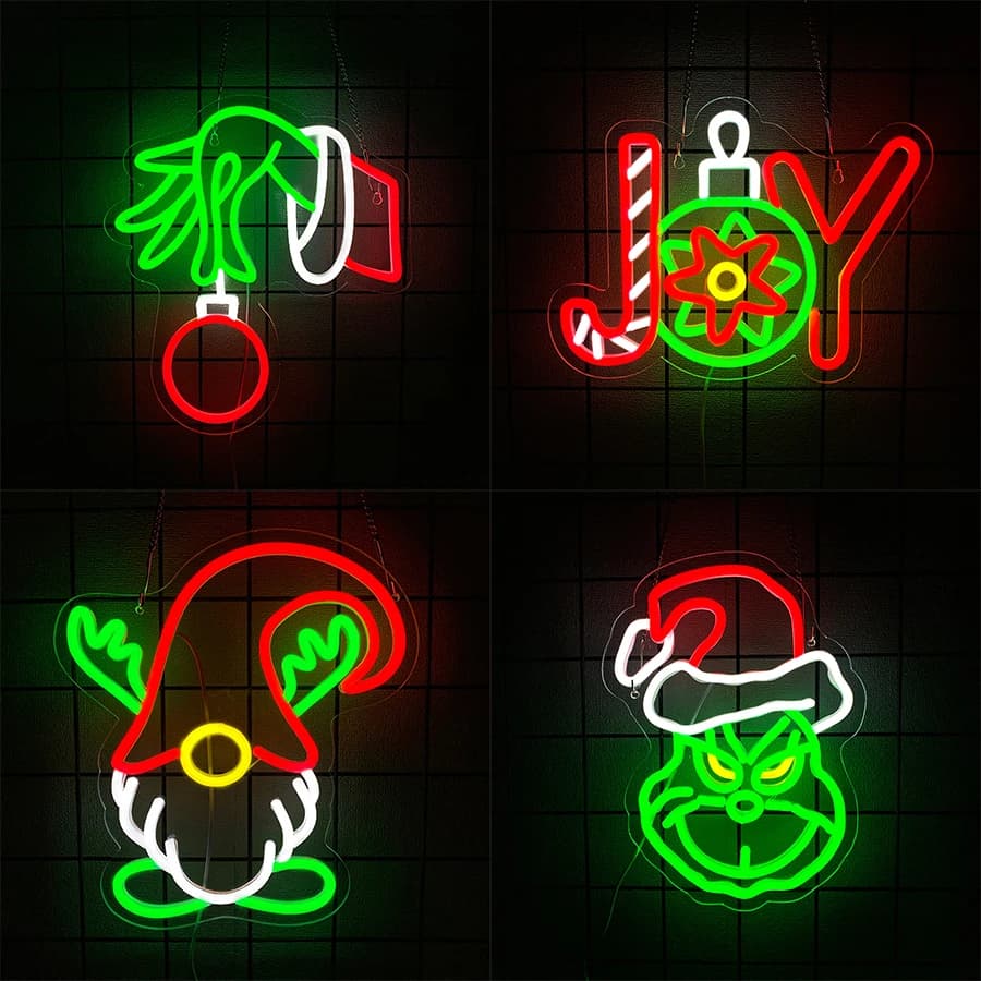 Insegne al neon a led natalizie, interessanti regali di Natale, alimentate tramite USB, utilizzate per camera da letto, soggiorno, club, decorazioni per vetrine.