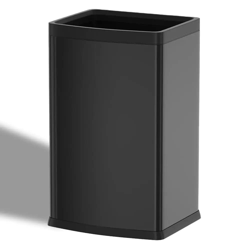 Cestino per Rifiuti Quadrato in Acciaio Inox da 25L/6,6 Galloni, Bidone per Cucina, Contenitore per Rifiuti Aziendali, Alto, Elegante, Nero