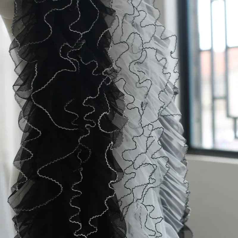 35 cm di larghezza volant pizzo gonna abito artigianato fai da te decorazione accessori per cucire abbigliamento cucito tessuto nastro di pizzo