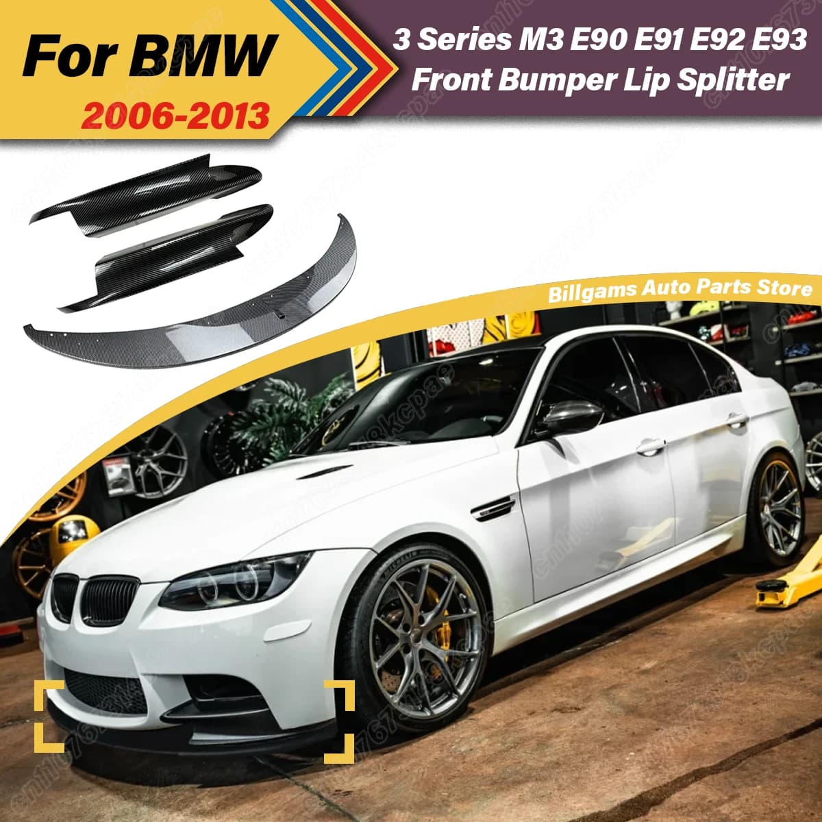 Per BMW Serie 3 M3 E90 E91 E92 E93 2006 2007 2008 2009 2010 2011 2012 2013 Auto Paraurti Anteriore Splitter Lip Diffusore Modifica