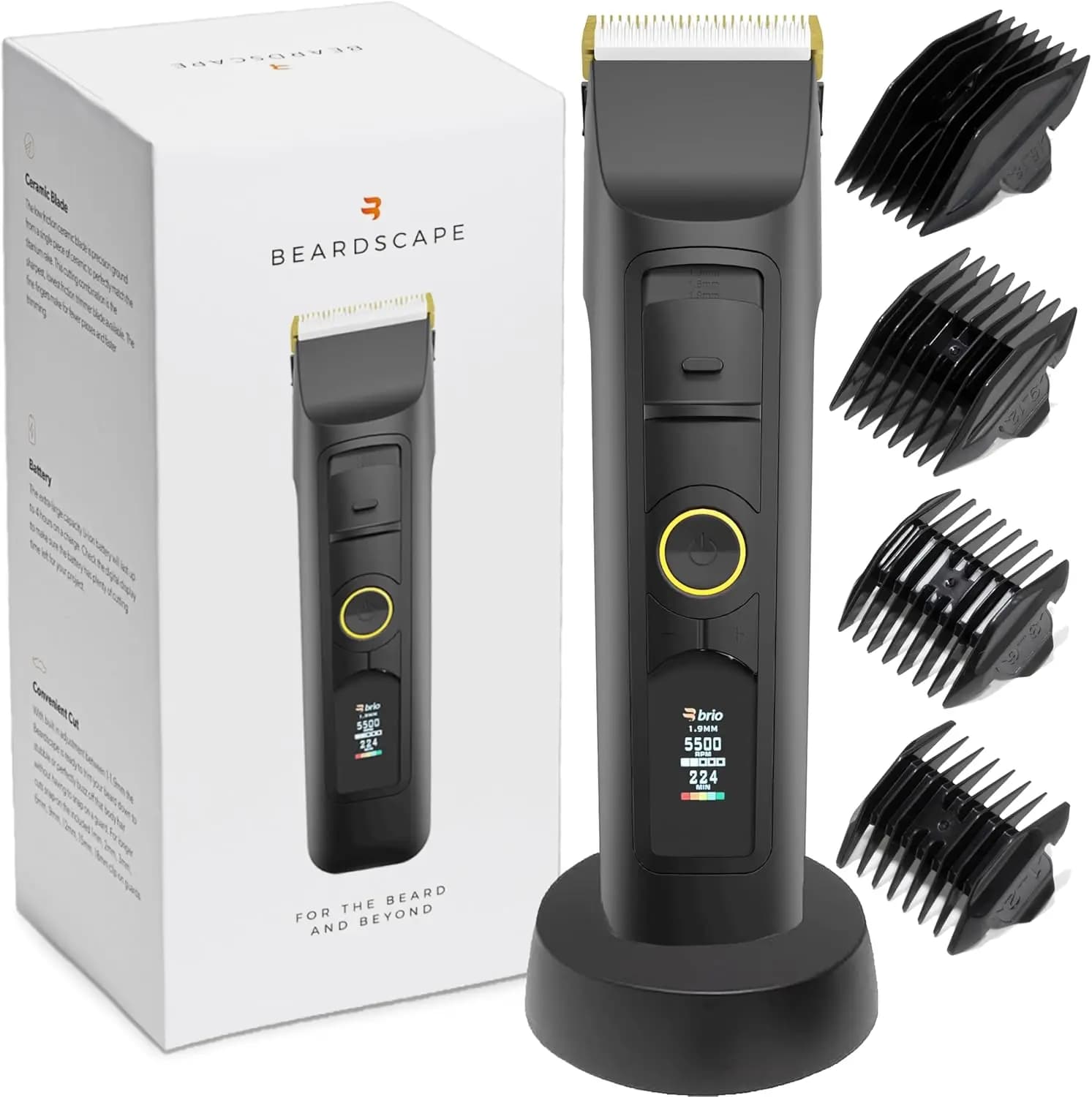 Professional wireless regulator with ceramic blade, 4-hour battery, adjustable lengths for male care